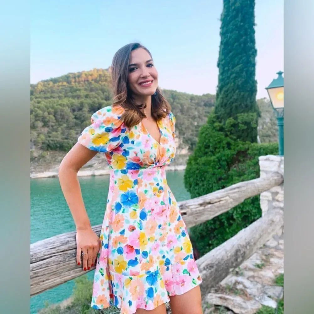 ZARA FLORAL PRINTED MINI DRESS - Picture 4 of 9